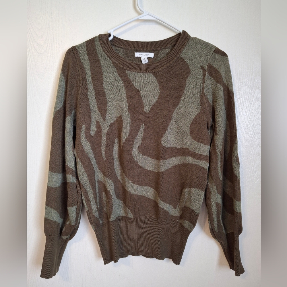 Women's Nine West Banded-Bottom Balloon-Sleeve Sweater